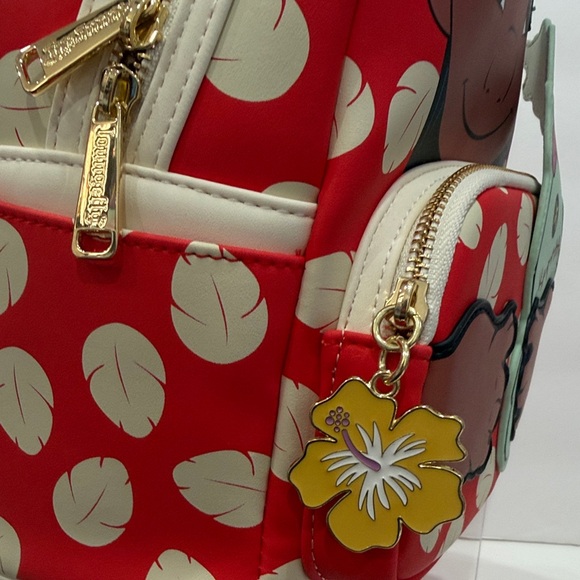 Loungefly Disney Lilo & Scrump Red and Green Backpack - Picture 3 of 6